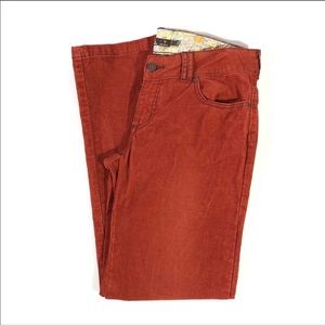 Prana Burnt Orange Corduroy Straight Leg